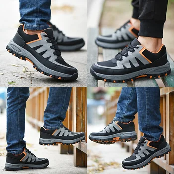 Dew pantofi bărbați femei cizme de Lucru 2019 noi dantela-up bombeu metalic Respirabil Anti-zdrobitor puncție-dovada pantofi de protecție