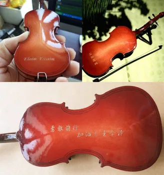 Dh Personalizate Miniatură Vioara Model Replica cu Stand și Cazul Personalizate Mini Instrument Muzical Ornamente de Crăciun Cadouri