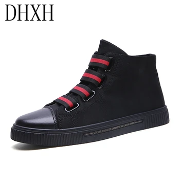 DHXH samuraiul negru vulcanizat pantofi ochiurilor de plasă de pantofi de sport banda elastica trend pantofi pentru bărbați