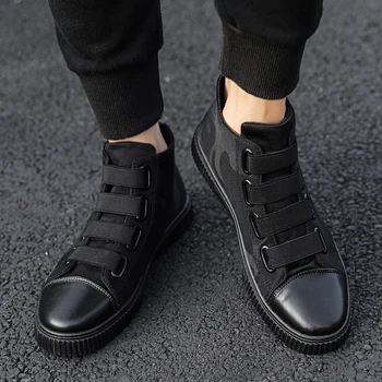 DHXH samuraiul negru vulcanizat pantofi ochiurilor de plasă de pantofi de sport banda elastica trend pantofi pentru bărbați