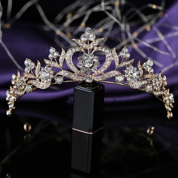 Diademe și Coroana HADIYANA Superba de Mireasa Elegante Accesorii de Par Petrecere Bijuterii Stras Coroana BCY8919 Corona Princesa