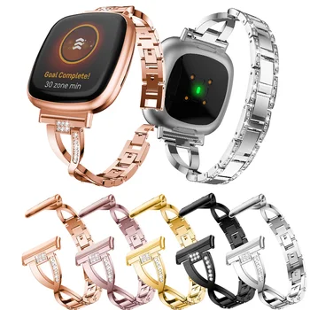 Diamant din Oțel Inoxidabil Curea pentru Fitbit-Versa 3 Smart Curea de Ceas Trupa de Metal pentru Fitbit Sens / Versa3 Bratara Correa