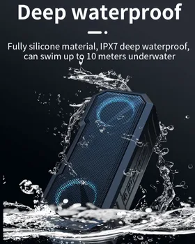 Difuzor Bluetooth Portabil fără Fir rezistent la apa Stereo Bass USB/TF/AUX MP3 Difuzor Bluetooth 5.0 Suport TF Card AUX FM Modul în 2020