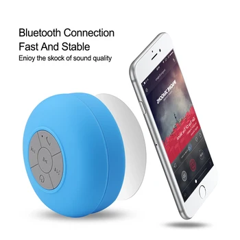 Difuzor Mini Bluetooth Portabil HandsFree Impermeabil Boxe Wireless, Baie Stereo Subwoofer Muzica Difuzor Cu Aspirație