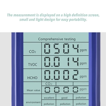 Digital CO2 Senzor de Calitate a Aerului Monitor de Dioxid de Carbon Detector de Gaze Analizor de Calitate a Aerului Monitor Digital Senzor de CO2 Metru