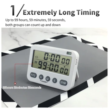 Digital Cronometru De Bucătărie Pentru Gătit Duș Studiu Cronometru Ceas Deșteptător Magnetic Electronic De Gatit Temporizator Cu Baterii