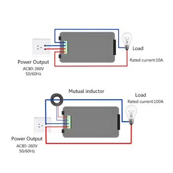 Digital de Tensiune a Contorului de Energie de Frecvență Puterea Actuală a factorului de Putere Panoul de Watt Combo Indicator 80~260V 110V 220V