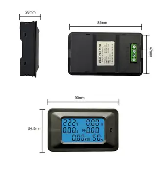 Digital de Tensiune AC Metru 100A/20A 110~250V Contor de Energie Voltmetru Ampermetru de Panou LCD Monitor Power Meter Hz tester