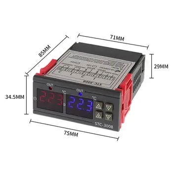 Digital Dual Incubator Termostat Controler De Temperatura -3008 Inteligent Doi Ieșire Releu Incalzire Racire Termostat
