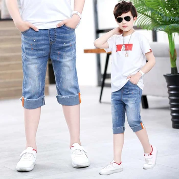 DIIMUU Baieti Blugi Pantaloni clasici Copil Îmbrăcăminte Denim se Potrivesc 4-13 Ani Copii pantaloni Scurți de Vară