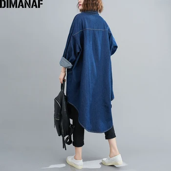 DIMANAF Plus Dimensiune Jachete Paltoane Femei de Îmbrăcăminte Bomber Geaca Denim Doamna Îmbrăcăminte Vrac Casual cu Maneca Lunga, Blugi Haina 5XL 6XL