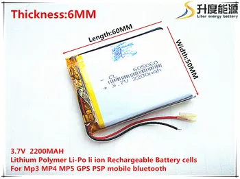 Dimensiunea 605060 3.7 V 2200mah Baterie Litiu-polimer Cu Bord de Protecție Pentru MP5 GPS Tablet PC Produse Digitale Transport Gratuit
