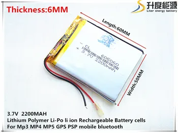 Dimensiunea 605060 3.7 V 2200mah Baterie Litiu-polimer Cu Bord de Protecție Pentru MP5 GPS Tablet PC Produse Digitale Transport Gratuit