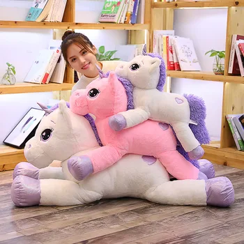 Dimensiunea gigant de Colorat Unicorn de Pluș Jucărie Moale de Pluș Unicorn Curcubeu Papusa Animal Cal Jucărie de Înaltă Calitate, Cadouri pentru Copii Fete