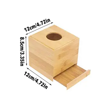 Din lemn de Bambus Pătrat Caseta de Țesut Eco Friendly Țesut pentru Baie Acasă Mașina Suport Dispenser/Organizator Husă Decor de Masă