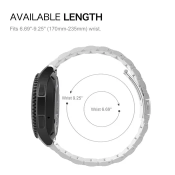 Din otel inoxidabil curea de ceas 18mm 20mm 22mm pentru Samsung Galaxy Watch 42mm 46mm Active2 40/44 mm Bandă Curea pentru ceas Huawei gt2