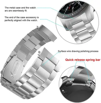 Din otel inoxidabil curea de ceas 18mm 20mm 22mm pentru Samsung Galaxy Watch 42mm 46mm Active2 40/44 mm Bandă Curea pentru ceas Huawei gt2