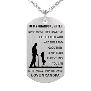 Din Oțel inoxidabil bunica La Nepoata Mea Armata Tag iubesc bunica pandantiv Colier