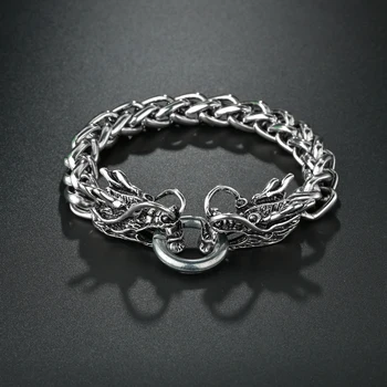 Din Oțel Inoxidabil Craniu De Dragon Brățară Moda Bijuterii Accesorii Viking Brățară Bărbați Link-Ul Lanț Manșetă Bratari Pentru Femei Brățară