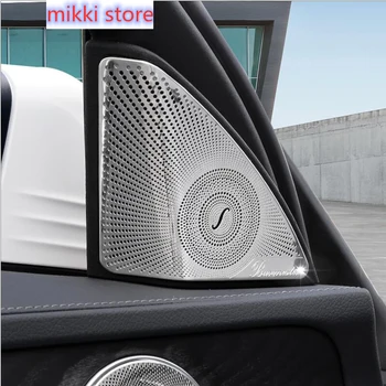 Din Oțel inoxidabil de styling Auto Ușa Tweeter Audio Difuzor Capac Decorativ Ornamental 3D autocolant pentru Mercedes Benz - C-Class W205