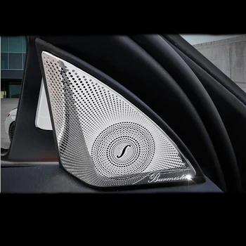 Din Oțel inoxidabil de styling Auto Ușa Tweeter Audio Difuzor Capac Decorativ Ornamental 3D autocolant pentru Mercedes Benz - C-Class W205