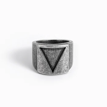 Din Oțel inoxidabil Viking triunghi dragoste Inel vintage Ciocan retro punk bijuterii omul cu degetul Cadou inel de logodna Dropshipping OSR067