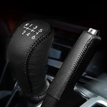 Din Piele Huse Pentru Hyundai creta ix25 2017-2019 Accesorii Auto frana de mana Cap Gear Shift Knob Cover Capac de Schimbare a vitezelor