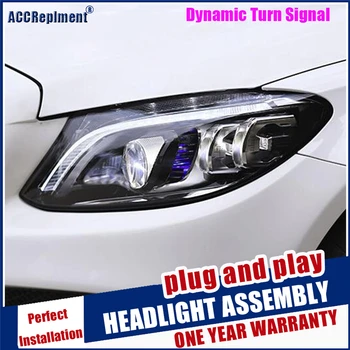 Dinamic de semnalizare lentile cu led-uri proiectoare Auto Styling pentru C-class W205 faruri-2019 C180 C200 C260 Toate LED Lampă de Cap
