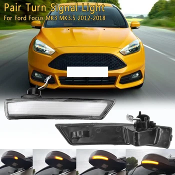 Dinamic Turn Semnal de Lumină LED-uri Laterale Aripa Oglinda Retrovizoare Secvențială Indicator Lampă de Semnalizare Pentru Ford Focus MK3 MK3.5 2012-2018