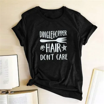 Dinglehopper De Păr, Nu-I Pasă T-Shirt Mica Sirena Ariel Tricou Maneca Scurta Grafic Teuri Topuri Femei 2020 Magliette Donna