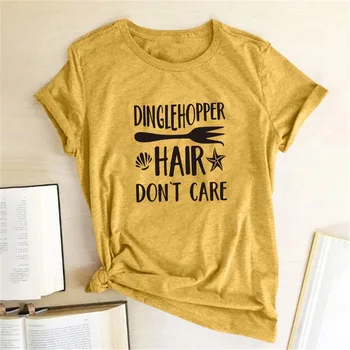 Dinglehopper De Păr, Nu-I Pasă T-Shirt Mica Sirena Ariel Tricou Maneca Scurta Grafic Teuri Topuri Femei 2020 Magliette Donna