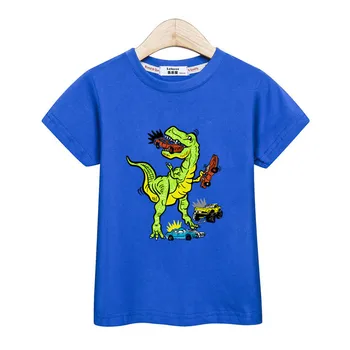 Dinosaur Wars copii teuri de vară casual t-shirt pentru băiat maneci scurte printuri topuri T-rex băieți haine O-neck bumbac tricou copil tee