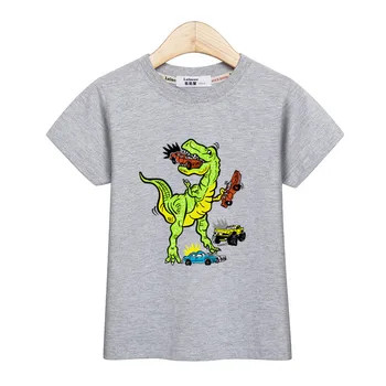 Dinosaur Wars copii teuri de vară casual t-shirt pentru băiat maneci scurte printuri topuri T-rex băieți haine O-neck bumbac tricou copil tee