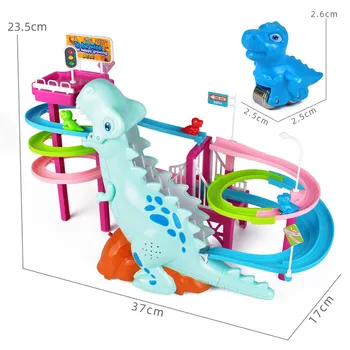 Dinozaur Slide Urmări Model de Scara Electric Dinozaur Skateboard Copii Jucărie de Învățământ Vârsta de 5-7 Aventură Puzzle Jucărie