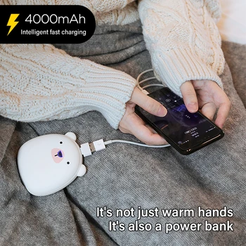 DIOZO Mână mai Cald Iarna Mâinile Incalzitor Portabil Desene animate Drăguț Urs USB Reincarcabila Mobile Power Bank-verso Încălzire Rapidă