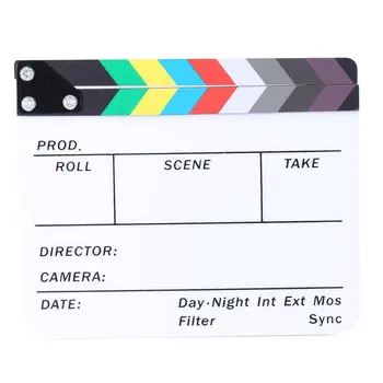 Directorul de Scenă Video Clapperboard Clapper Board Acrilice Regizor de Film TV Film de Acțiune Ardezie Bate Manual Taie Prop