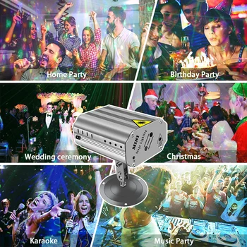 Disco Led Lumina de Crăciun Laser Proiector de Sunet Muzică de Control de Flash Stroboscop Lampa de Scena DJ Disco Club Decor Acasă Lumini de Partid