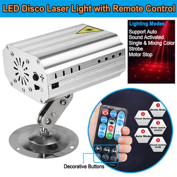 Disco Led Lumina de Crăciun Laser Proiector de Sunet Muzică de Control de Flash Stroboscop Lampa de Scena DJ Disco Club Decor Acasă Lumini de Partid