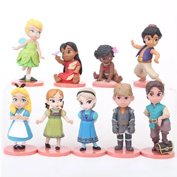 Disney 2018 mai Noi 9pcs/lot 5-8cm Jucarii Printesa Alba ca Zapada, Ariel, Rapunzel, Belle Moana Sofia PVC Figurine Papusi Jucarii si Cadouri