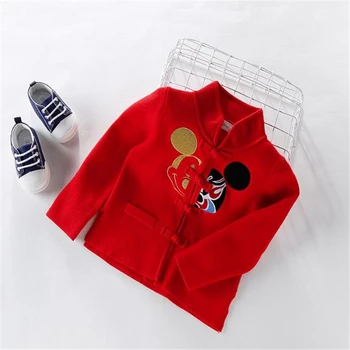 Disney Baby Îmbrăcăminte pentru Copii Tang Costum Mickey Mouse Băieți și Fete, Tricotate Cardigan Toamna Iarna Haine de Anul Nou Pulover Topuri