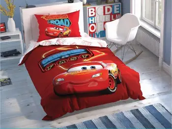 Disney Cars-Glow În Întuneric Carpetă Acopere Set 3 buc Unică Bumbac Lenjerie de pat Beding