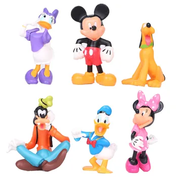 Disney Copil Jucării 6pcs/Set Drăguț Mini-Clubul lui Mickey Mouse Minnie, Donald Duck Colectoare de Acțiune Figura Jucarii Cadou de Crăciun Doll