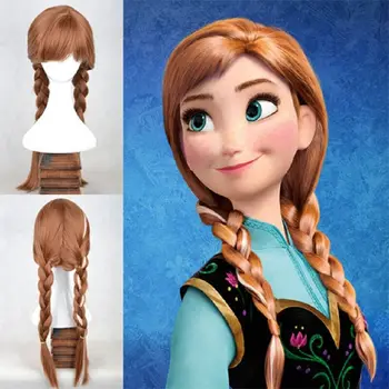 Disney Cosplay Peruca Papusa Elsa Frozen Anna Printesa Zapezii Serie De Halloween Pentru Anime Cu Părul Blond Copil Cu Cozi Papusa Cu Peruca