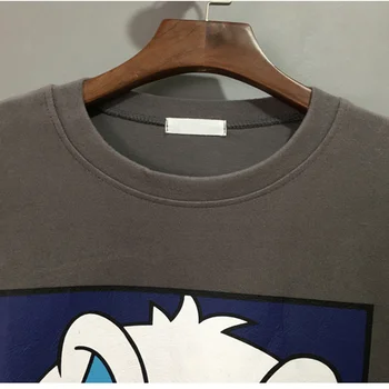 Disney Donald Duck Femei Pierde T-shirt de Vară Supradimensionate Leneș Prietenul tricouri Topuri Alb Negru Haine de sex Feminin Grafic Nou Tee
