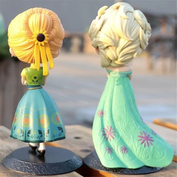 Disney Elsa Anna Printesa Cifrele De Acțiune Decorare Tort Frozen Desene Animate Doll Cake Topper Pentru Petrecere De Aniversare Pentru Copii Tort De Decorare