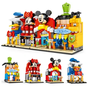 Disney language servicii speciale noastre basm Clasic Anime Film Jucărie Blocuri Mickey Minnie Rață Model castelul BlocksToy cadouri pentru copii