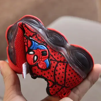 Disney Led-uri luminoase Pantofi de Copii pentru băieți și fete de Lumină Copii Luminos copilul Adidasi Spiderman plasă de sport Băiat de Lumină Led Pantofi