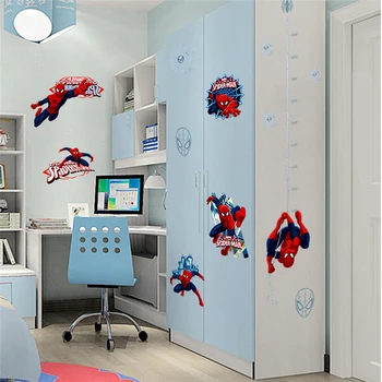 Disney, Marvel Spiderman Erou Înălțime Măsură De Autocolante De Perete Dormitor Decor Acasă Desene Animate Grafic De Creștere Decalcomanii De Perete Din Pvc De Artă Murală