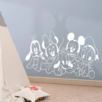 Disney Mickey Minnie Mouse Cu Prietenul Autocolante De Perete Pentru Home Decor Pepinieră Camera Pentru Copii Decor De Vinil Murale De Perete Decalcomanii