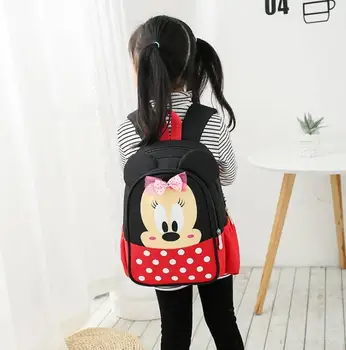 Disney Mickey Mouse Geanta Casual Nylon Backpack Ghiozdan Fete Panza Rucsac De Călătorie Grădiniță Saci Ghiozdan Rucsac